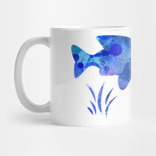 Fish and algae. The world of the ocean. Mug